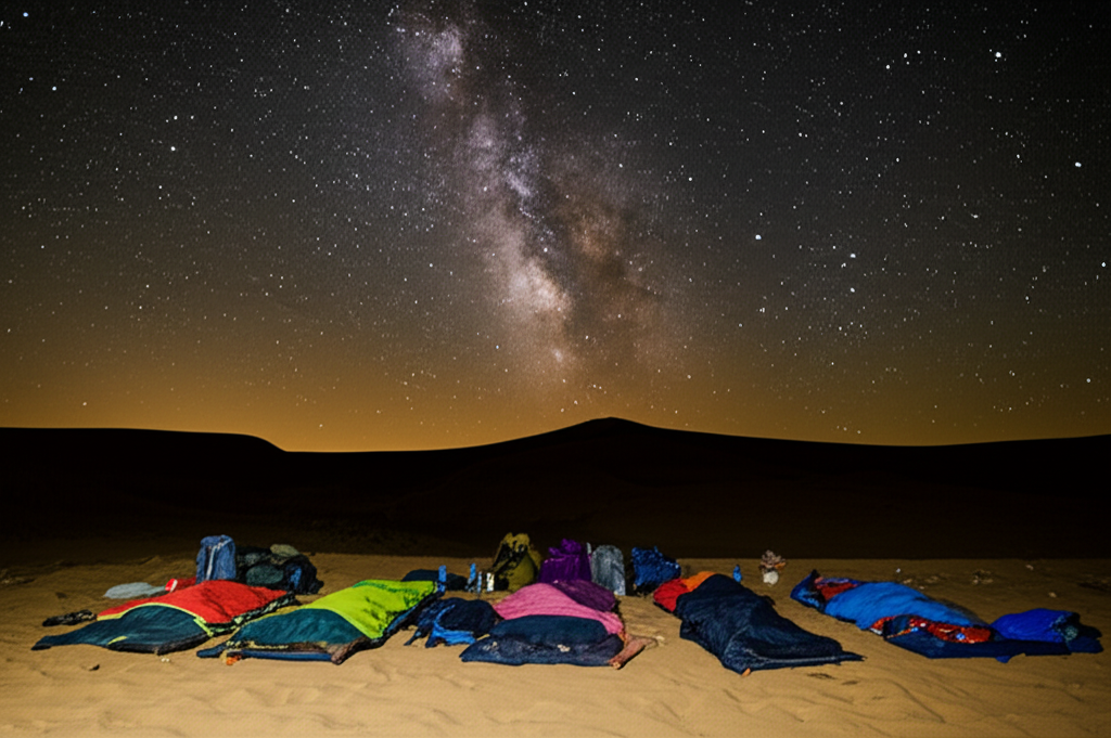 Bivouac camping setup in Wadi Rum